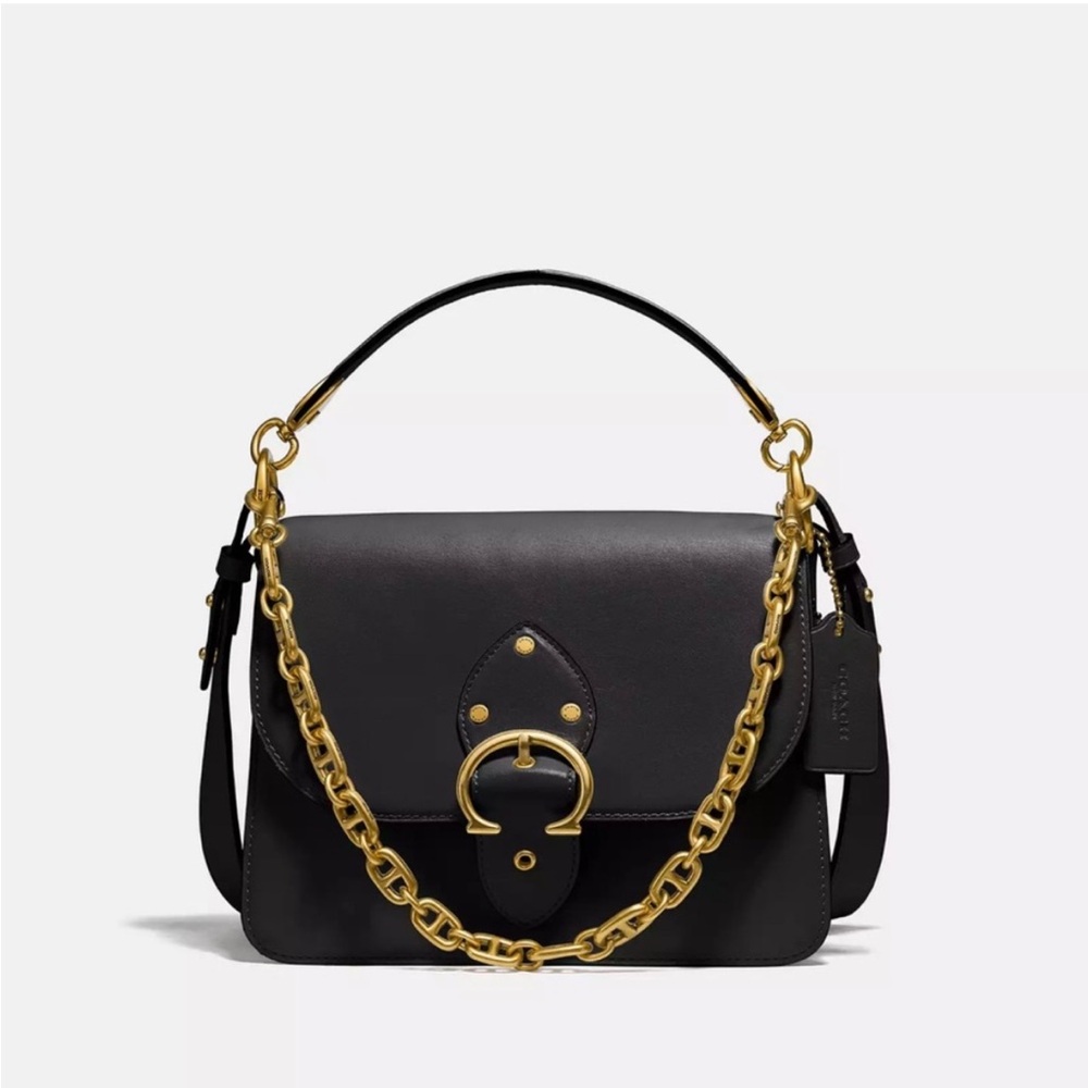 COACH- Black Beat Shoulder Bag with three different straps. Never used.